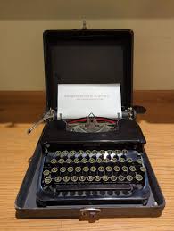 1936 Smith Corona Standard flat top glossy black manual portable typewriter with carrying case - Etsy.de