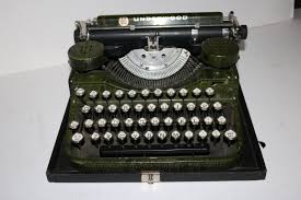 Antique UNDERWOOD Standard Portable Typewriter marble green ...