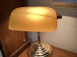 Bankers lamp art specialty yellow frosted shade great office ...
