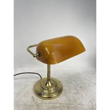 Vintage Ministerial Lamp in Brass and Glass, 1950s | Chairish