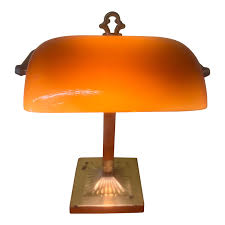 Vintage Brass Bankers Lamp | Chairish