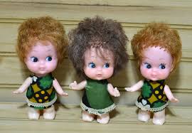 Vintage Plastic Big Head Dolls Vinyl Head Rooted Hair Set of ...