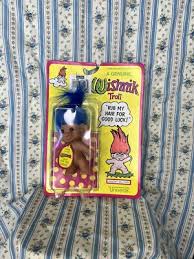 Uneeda WISHNIK Troll Blue Hair Good Luck 3” Doll 70301 New ...