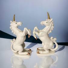 Vintage Porcelain Pair of Unicorns - Andrea by Sadek... | Depop