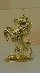 Vintage TORINO Light Gold Tone Metal UNICORN Pierced ...