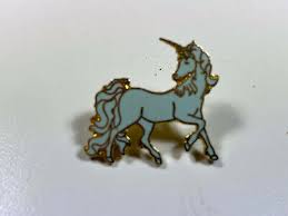 Vintage 1970s Gold Plated UNICORN Cloisonné Enamel Lapel Pin NEW | eBay