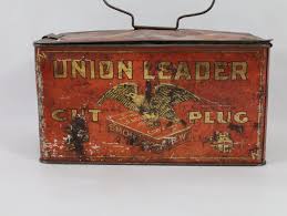 Antique Tobacco Tin | Union Leader Cut Plug | Metal Lunch Box Tin | Vintage Collectible | Early 1900s Nostalgia - Etsy