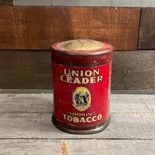 Union Leader Smoking Tobacco Tin, Advertising Collectible Vintage Red Metal Container With Paper Seal, Rustic Vintage Decor - Etsy Australia