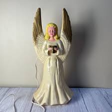 18" Blow Mold/hard Plastic Lighted Angel - Etsy