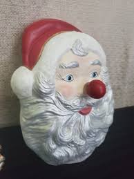 Vintage Santa Face Porcelain Santa Face Music Box Hand ...