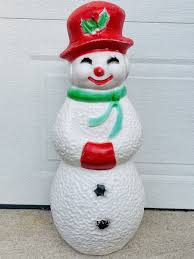 Vintage Union Products 22 Inch Snowman Blow Mold Yard Decor Christmas Holidays | eBay