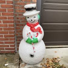 VTG Dimpled Frosty Snowman Lighted Blow Mold Décor 40” Union Products Xmas | eBay