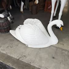 Large Majestic White Swan Life Size Resin Statue Bird Theme ...