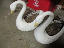 Sold at Auction: PLASTIC SWAN PLANTERS