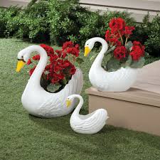 Swan Planters - Plastic Swan Planters - Miles Kimball