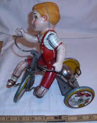 UNIQUE ART KIDDY CYCLIST TIN WIND UP TOY 1940s WORKS | eBay