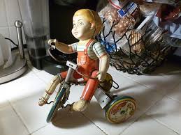UNIQUE ART MFG. KIDDY CYCLIST TIN TOY WIND UP AS IS NOT WORKING | eBay