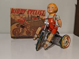 Unique Arts Kiddy Cyclist Tin Wind-Up Toy with Original Box – Olde Funk Antiques
