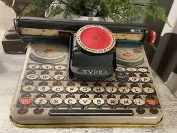 Vintage UNIQUE Tin Litho Toy Dial Typewriter "Dependable ...
