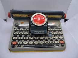 Vintage UNIQUE Tin Litho Toy Dial Typewriter "dependable ...