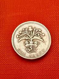 1984 One 1 Pound Coin- Scottish Thistle in Coronet - UK ...