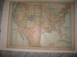 ANTIQUE 1900 UNITED STATES DATED MAP INDIAN TERRITORY TEXAS CALIFORNIA FLORIDA | eBay