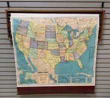 Sold at Auction: Vintage Beckley-Cardy Co. Pull Down 8-map Display