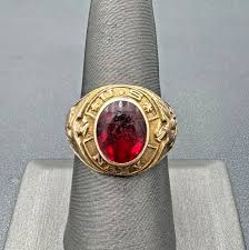 United States Navy World War II 14kt Yellow Gold Red Stone Ring, Size 8.5 | eBay