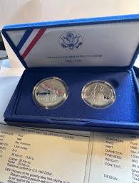 1986 S Statue of Liberty Silver Dollar and Half Dollar Proof ...