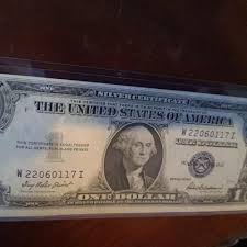 1935 F Series $1 Bill Silver Certificate Blue Seal Serial # W22060127I Uncirc | EstateSales.org