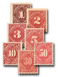 J61-67 - 1917 1c-50c Postage Due Stamps, Complete Set of 7 ...
