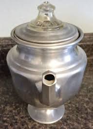 VTG MCM Ornate PYREX Flameware 9.5" Aluminum Percolator ...