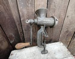 Antique Vintage Meat Grinder, a Heavy Cast Iron Item, Marked Moravia, Czechoslovakia, Wooden Handle, 1940s - Etsy