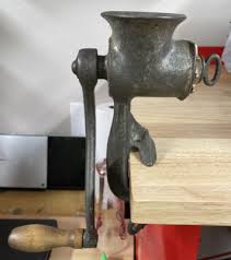 Vintage American Hand Crank Meat Grinder Food Chopper Table Clamp | eBay