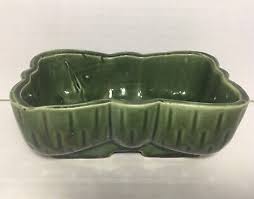 Vintage MCM glazed pottery green planter Upco USA 104-6 ...
