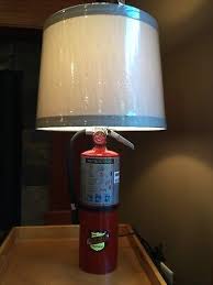 Fire extinguisher lamp. Fireman Firefighter decoration. Made ...