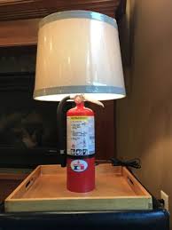 Fire extinguisher lamp. Fireman Firefighter decoration. Made ...