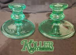 DEPRESSION GLASS CANDLE HOLDERS