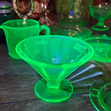 615 Vintage Federal Green Sherbet Dish Uranium Glass F Stamped On The Bottom · Whatnot: Shop, Sell, Connect