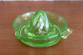 Antique ~ Vintage ~ Green Depression Glass Citrus Juicer ...
