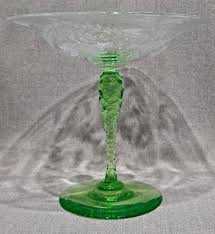 Vintage Glass Tazza with Clear Floral Cut Bowl and a Cut ...