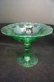 Tall Footed, Compote Dish, Ribbed, Floral Wreath Etched ...