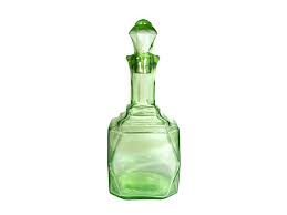 Vintage Uranium Glass Decanter, Glows Beautifully | DecorativeVintage - Decorative Vintage