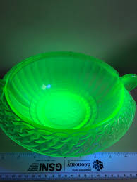Art Deco Frosted Uranium Glass Bowl: Walther Sohne Berlin ...