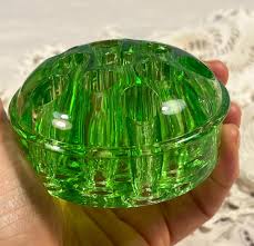 Green Uranium Glass Depression Era 11-hole 3" Flower Frog - Etsy