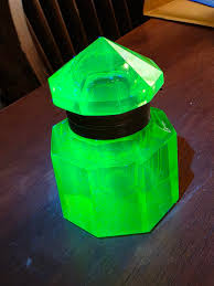 newest addition - cut glass uranium ink well. never seen one ...