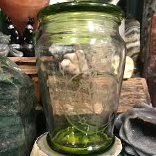Moon Water Green Top Vintage Glass Decanter Jar – www.zendensanpedro.com