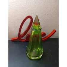 1960s Signed 47/1000 Green Czech Faceted Cruet With Stopper ...