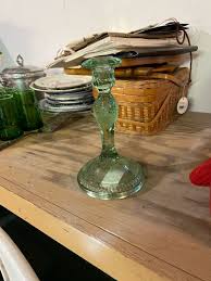 Green Glass Candlestick Holder – Jackson Square