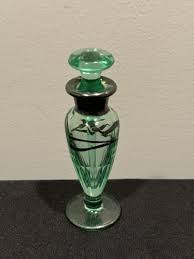 Uranium Glass Perfume Bottle With Silver Accents | eBay